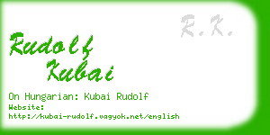 rudolf kubai business card